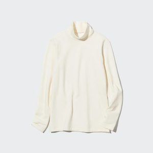 Uniqlo HEATTECH Ultra Warm High Neck T-Shirt - Off White